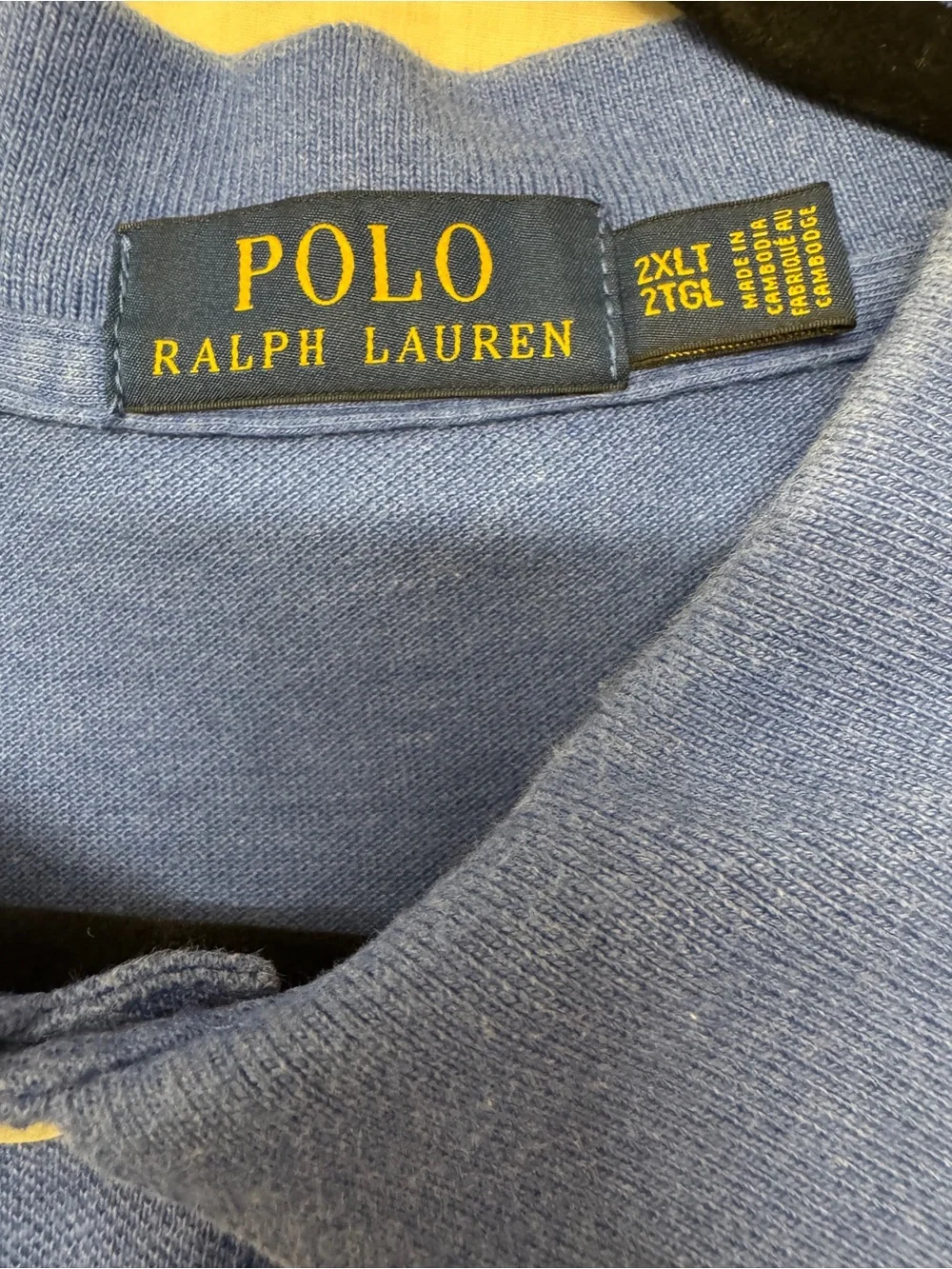 Polo Ralph Lauren Men's 2XLT Big & Tall Short Sleeve Polo Shirt Blue Red Pony